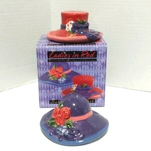 LADIES IN RED NWT SALT AND PEPPER SHAKER SET